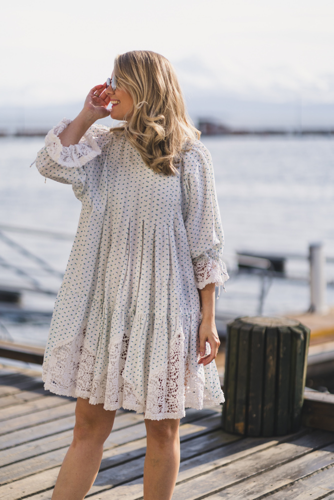 chinese dress ladies Linen Mini Dress Botanical – No22 Damplassen