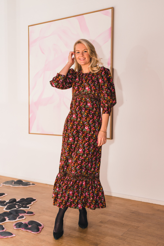 Baby Cord Midi Dress Wildflowers - Vakre Vene