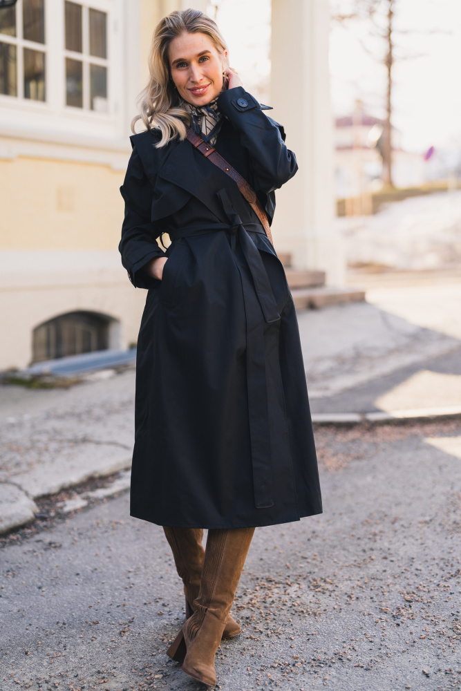 Regndråpe Trench Coat New Black - Vakre Vene