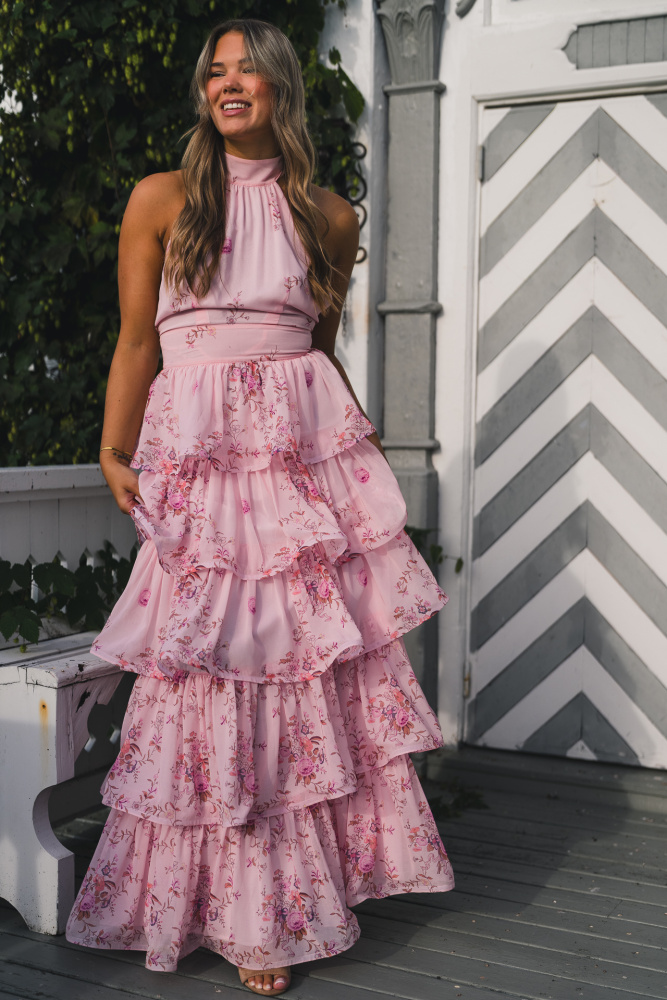 Angeline Maxi Dress Blush Bloom - Vakre Vene