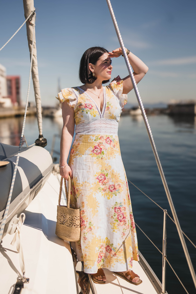 by timo linen dress byTiMo Linen Embroidered Ruffle Dress White